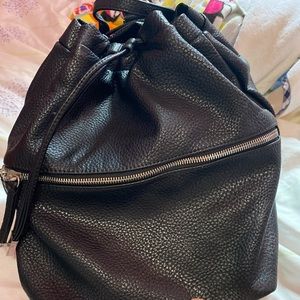 Zara leather bucket backpack
